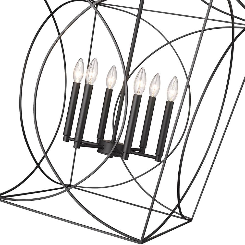 Tracy Matte Black 6-Light Indoor/Outdoor Pendant