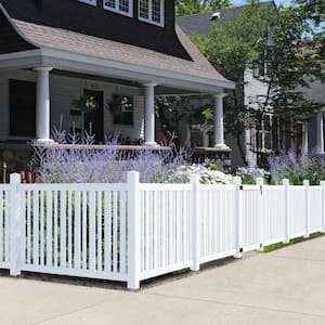 LaFayette 4 in. x 4 in. x 6 ft. White Vinyl Routed Fence Corner Post