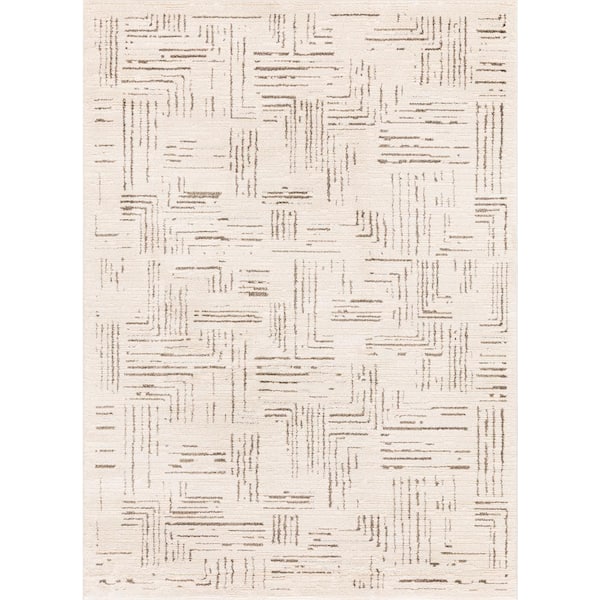 Concord Global Trading Urban Chic Ivory 8 ft. x 10 ft. Contemporary Area Rug
