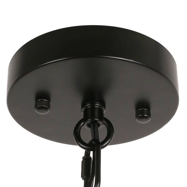 YANSUN 26 in. 6-Light Black Gold Farmhouse Chandelier