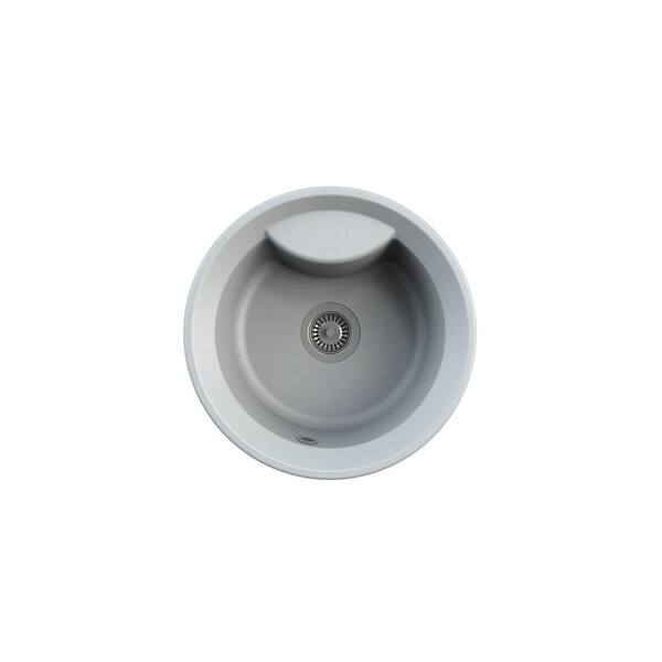 Astracast Vortex Dual Mount Granite Composite 17.95 in. 1-Hole Single Bowl Bar Sink Concrete Grey