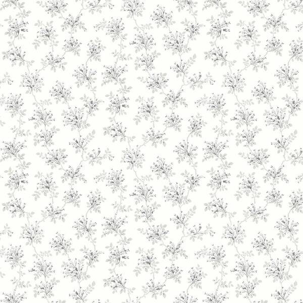 Chesapeake Sofiane Grey Botanical Trail Wallpaper Sample