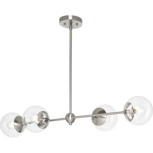 Progress Lighting Atwell Collection 40 in. 4-Light Brushed Nickel Mid ...