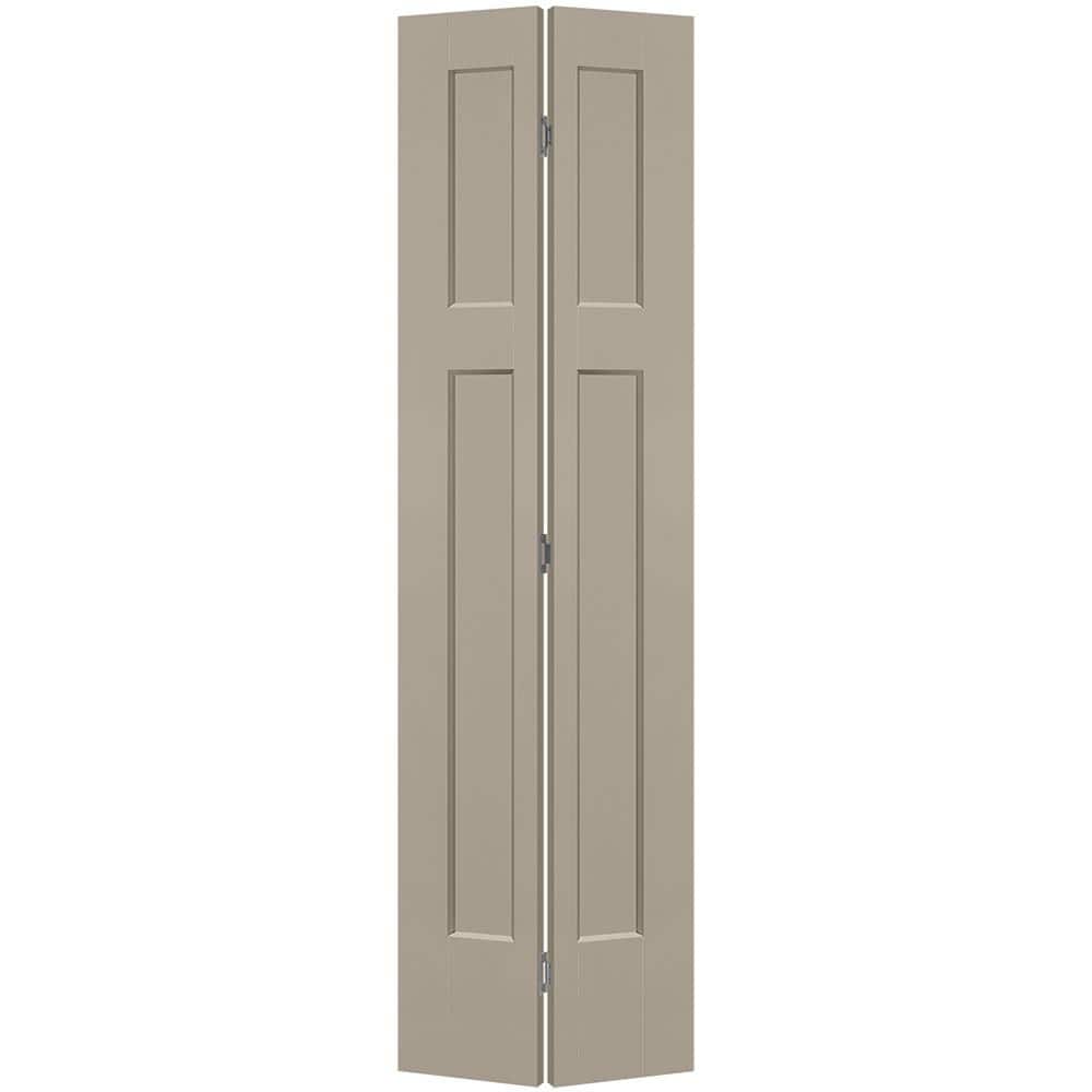 24 in. x 80 in. 3-Panel Winslow Hollow Core Smoked Tan Molded Composite Bi-Fold Door