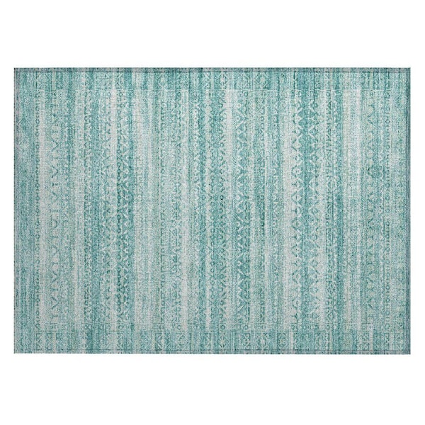 Chantille Machine Washable Indoor/Outdoor Abstract ACN2101 Aqua 1 ft. 8 in. x 2 ft. 6 in. Accent Rug