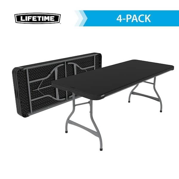 Lifetime 72 in. Black Plastic Stackable Folding Banquet Table (Set