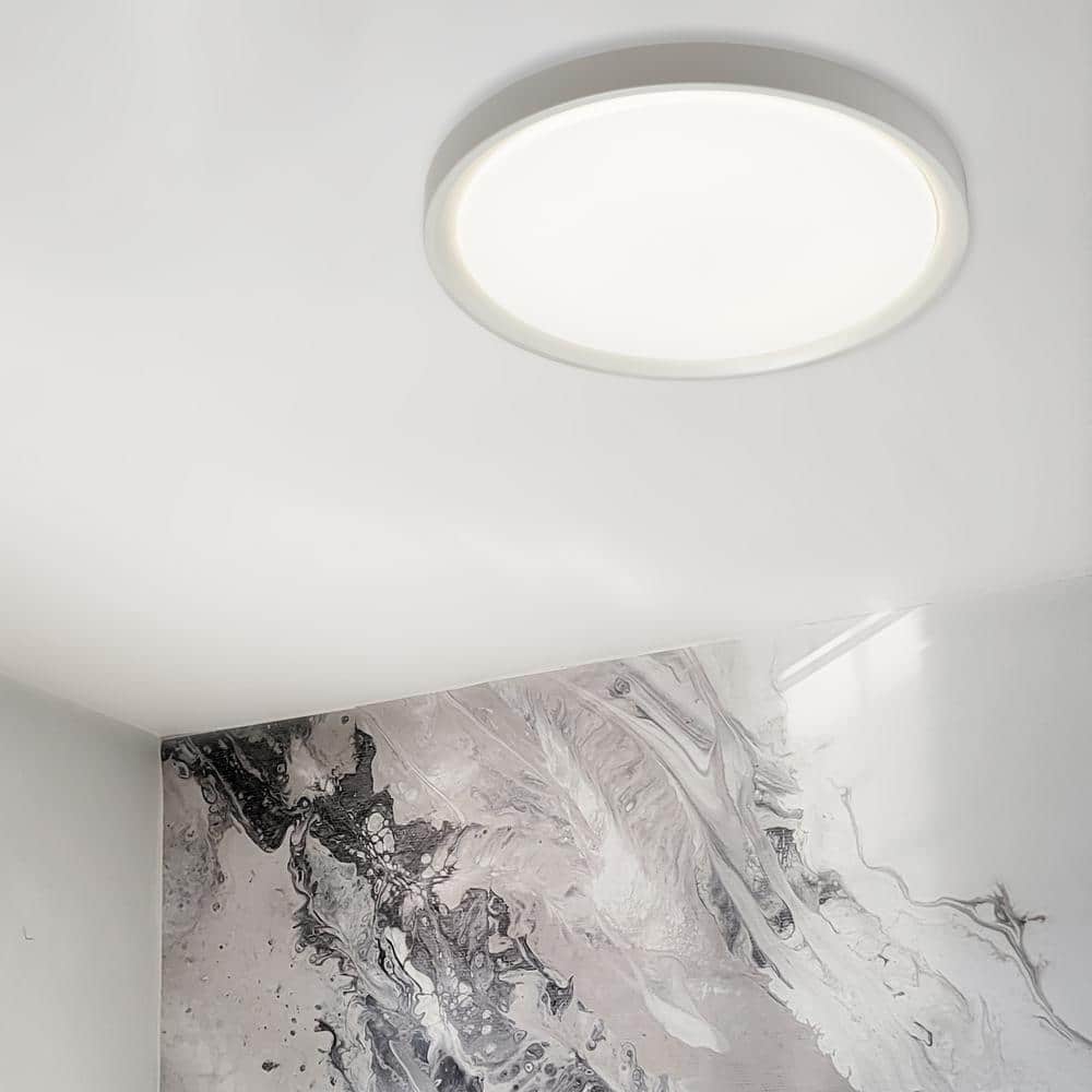 Sleek Modern 15'' Black LED Ceiling Bowl for Indoor/Outdoor Use