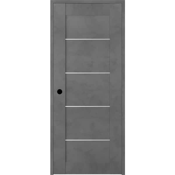 Belldinni Vona 30 in. x 80 in. Right-Handed Solid Core Dark Urban Textured Wood Single Prehung Interior Door