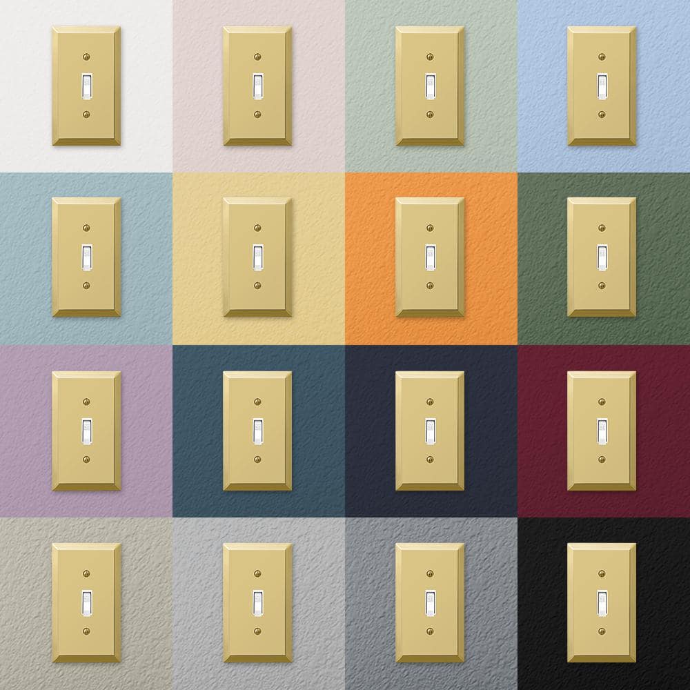 Polished Brass 5-Gang Steel Rocker Wallplate
