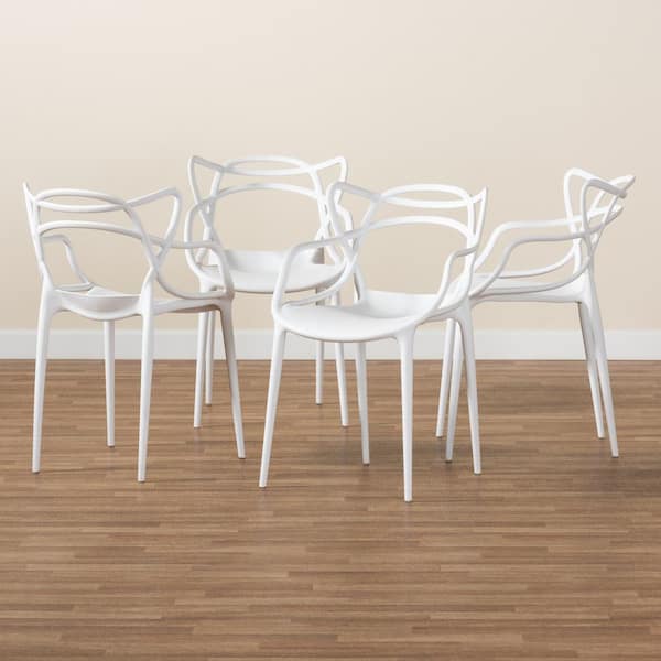 Baxton Studio Landry White Dining Chair Set of 4 192 12028 HD