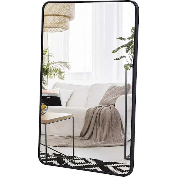 Unbranded 24 in. W x 32 in. H Rectangular Aluminum Framed Dimmable Wall Bathroom Vanity Mirror in Black