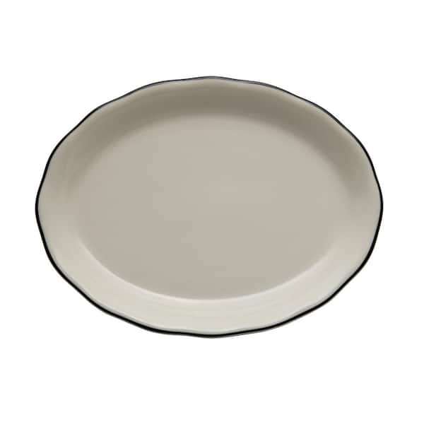 Oneida 11.625 in. Manhattan Black Porcelain Platters (Set of 12)
