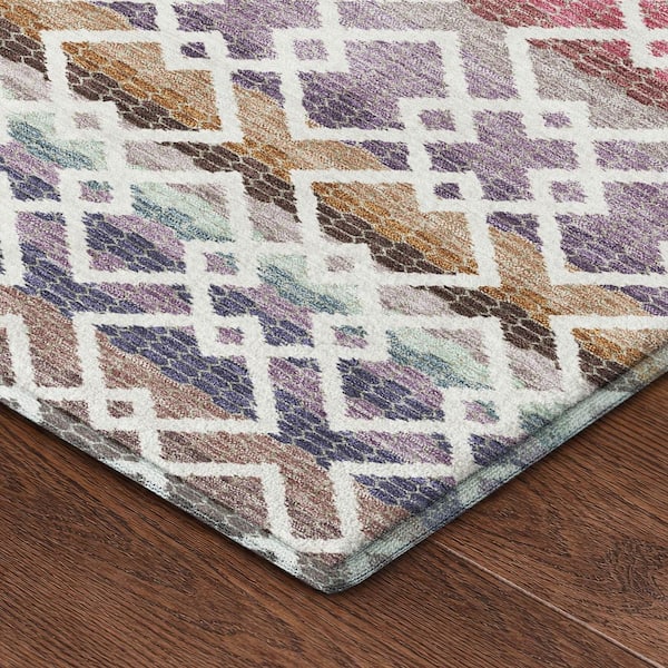 Mayfield Premium Machine Washable Abstract AMF2531 Ivory 2 ft. x 3 ft. Accent Rug