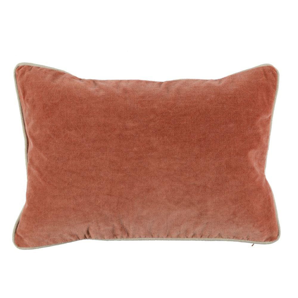 Benjara 20 in. x 14 in. Pink Rectangular Fabric Throw Pillow with Solid