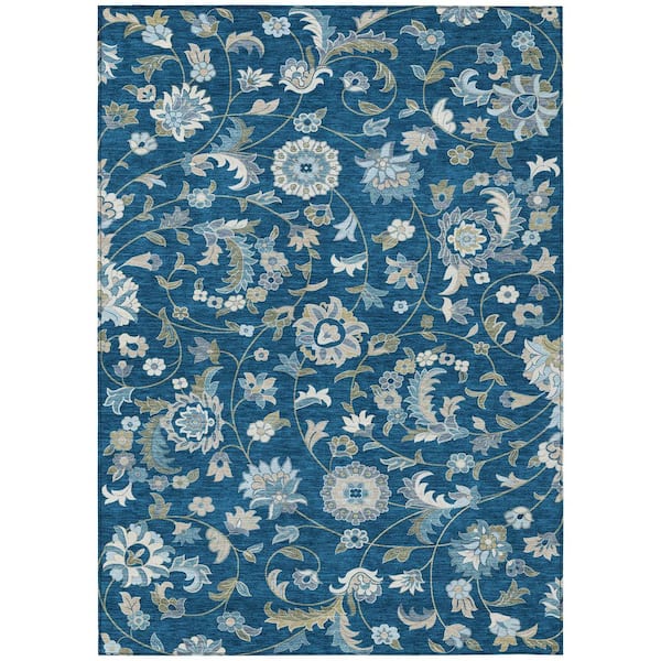 Addison Rugs Chantille Machine Washable Indoor/Outdoor Abstract ACN1006 Navy 10 ft. x 14 ft. Area Rug