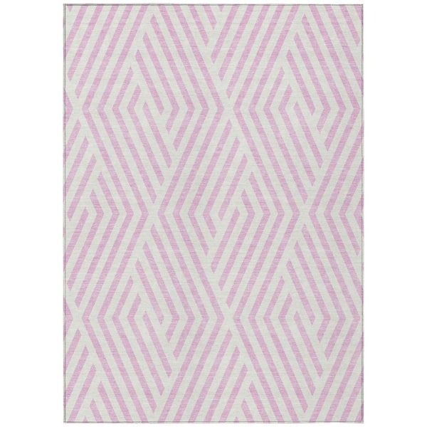 Addison Rugs Chantille ACN550 Pink 2 ft. 6 in. x 3 ft. 10 in. Machine Washable Indoor/Outdoor Geometric Area Rug
