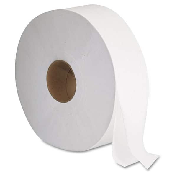 GEN JRT Jumbo Toilet Paper, Septic Safe, 2-Ply, White, 12 in. Dia, 1,378 ft Length, 6/Carton