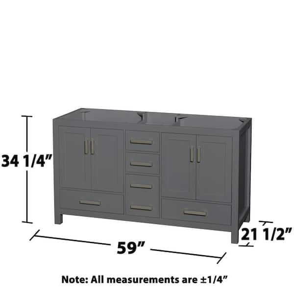 Wyndham Collection Sheffield 59-in Dark Gray Bathroom Vanity Cabinet Wyndham Collection Sheffield 59-in Dark Gray Bathroom Vanity Cabinet