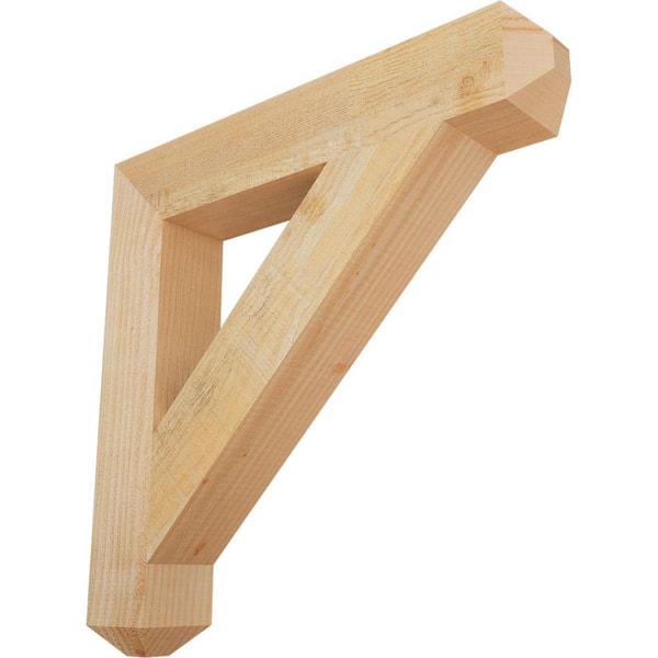Ekena Millwork 4 in. x 24 in. x 24 in. Douglas Fir Traditional Craftsman Rough Sawn Bracket