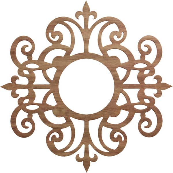 Ekena Millwork 0.25 in. x 28 in. x 28 in. Wood (Walnut) Medallion Moulding