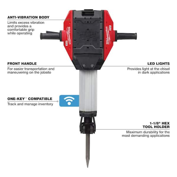 Milwaukee MX FUEL Lithium-Ion Cordless 25 x 32 1-1/8 in. Breaker Kit with M18 FUEL 1 in. SDS-Plus Rotary Hammer/Dust Extractor Kit