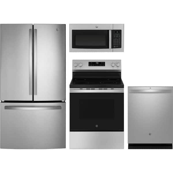 27 cu. ft. French Door Refrigerator with  4 Burner Free-Standing Electric Range and Dishwasher w/ Dry Boost and 3rd Rack