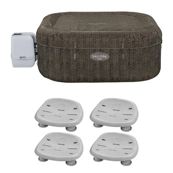 SaluSpa AirJet 6Person Hot Tub with Set of 4 Non Slip Pool and Spa