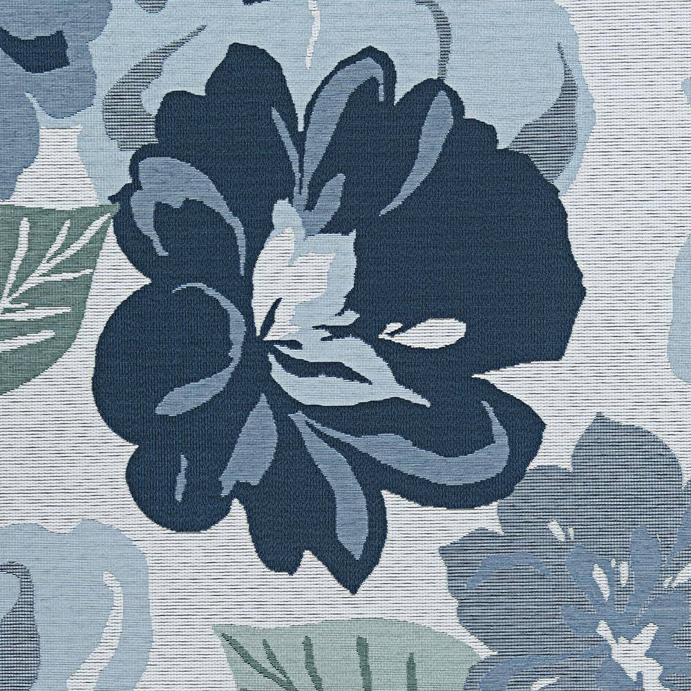 Gray Floral Synthetic Flat Woven Indoor/Outdoor Rug, 4' x 5'10"