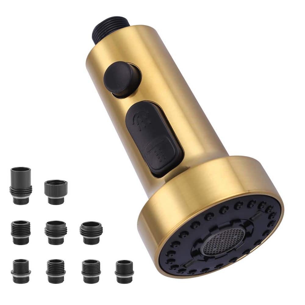 3-Function Pull-Down Kitchen Faucet Sprayer Head Replacement with 9-Adapter Universal Kit in Gold price history on PriceWatchPro