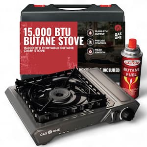15,000 BTU Butane Gas Portable Camping Stove