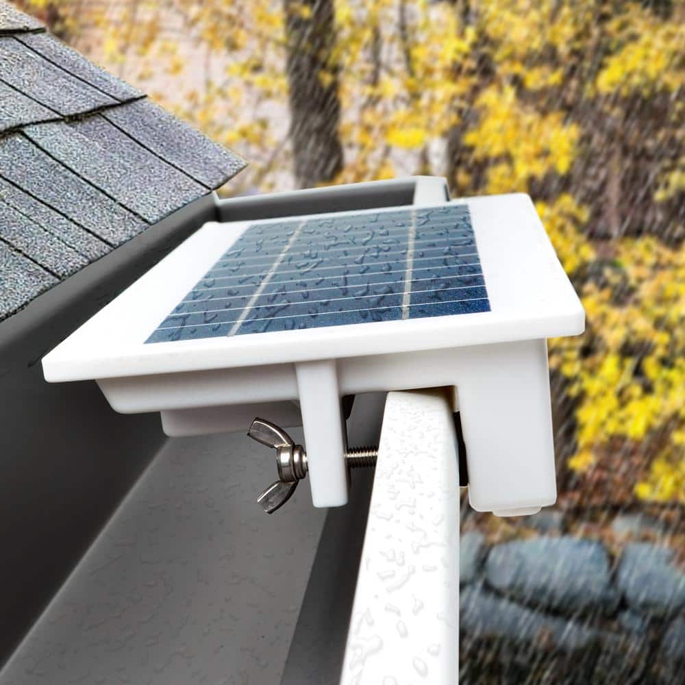 White Solar Powered LED Floodlight for Outdoor Security