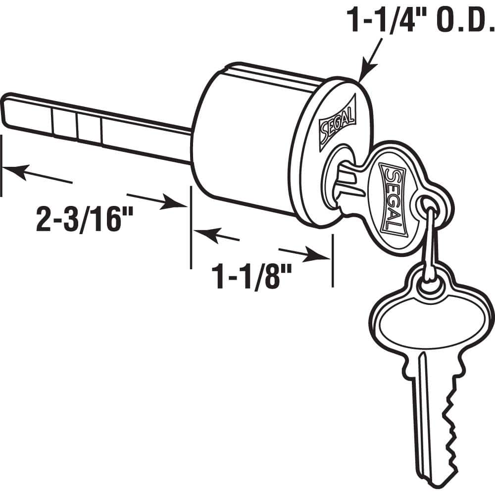 Brushed Brass Segal Lock Cylinder with Keys