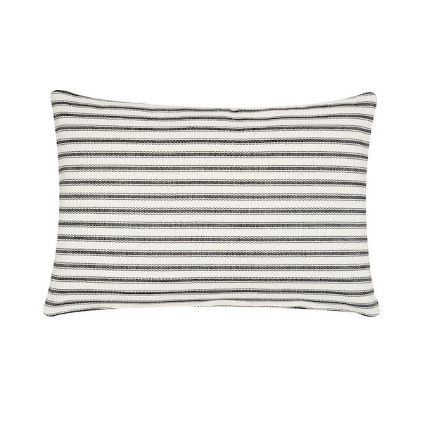 C&F HOME Ticking Black Striped Down Alternative 22 in. x 4 in. Throw Pillow