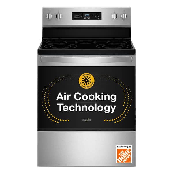 30 in. 5 Element Freestanding Electric Range in Fingerprint Resistant Stainless Steel with Air Cooking Technology