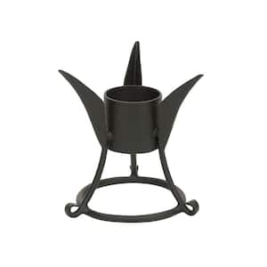 Small Trestle Gazing Globe Ball Stand, 7.75 in. Tall Black Powder Coat Finish