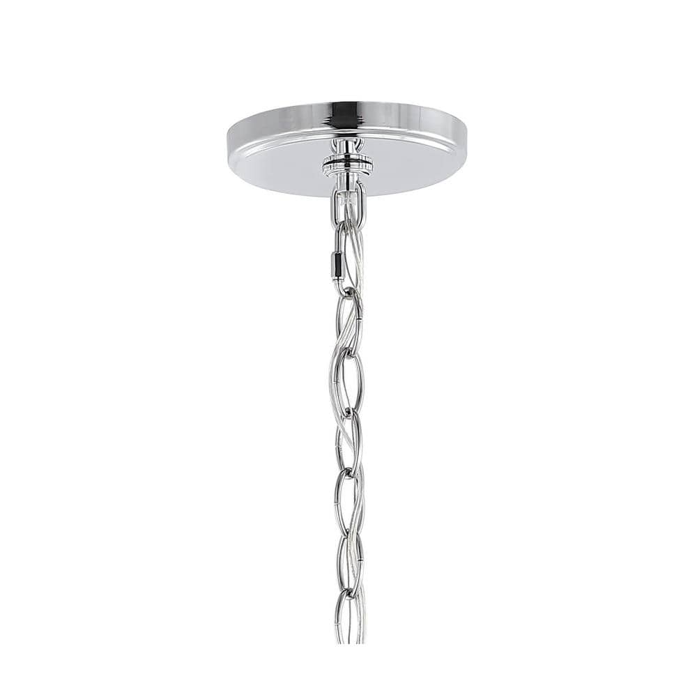 Camden 16" Polished Chrome Iron Drum Pendant Lantern with LED Bulbs