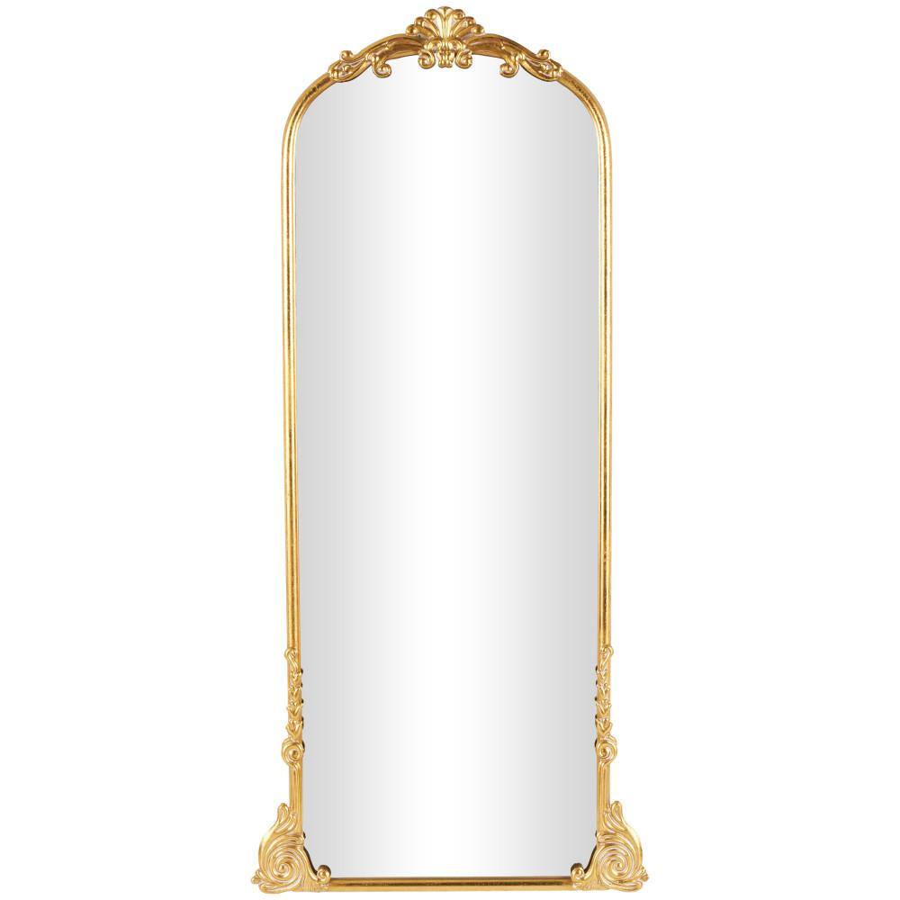 Litton Lane 30 in. W x 66 in. H Gold Metal Polished Tall Ornate Arched ...