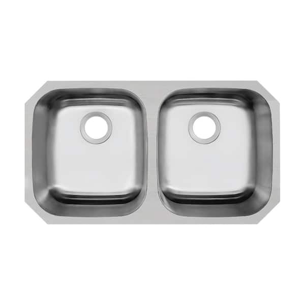 29 in. Undermount 50/50 Double Bowl 18-Gauge Stainless Steel Kitchen Sink