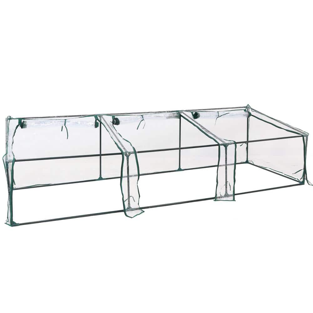 Clear PVC Mini Cloche Greenhouse with Zippered Doors