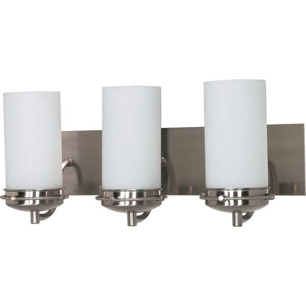 SATCOSatco Polaris 3Light Brushed Nickel Bath with Satin Frosted