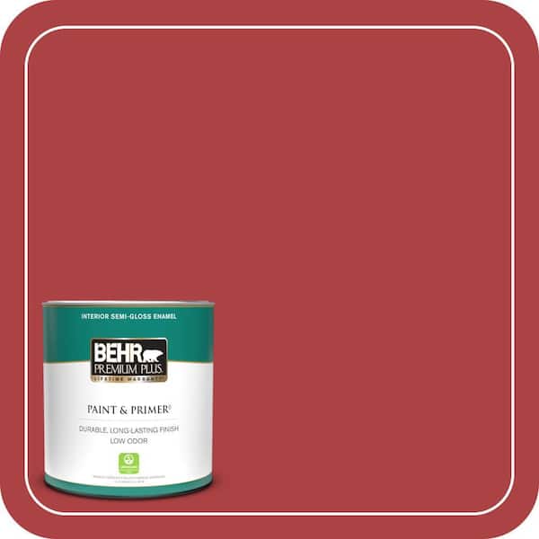 BEHR PREMIUM PLUS 1 qt. #160B-7 Daredevil Semi-Gloss Enamel Low Odor Interior Paint & Primer