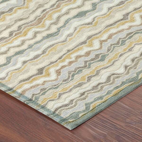 Chantille Machine Washable Indoor/Outdoor Abstract ACN2436 Ivory 10 ft. x 14 ft. Area Rug