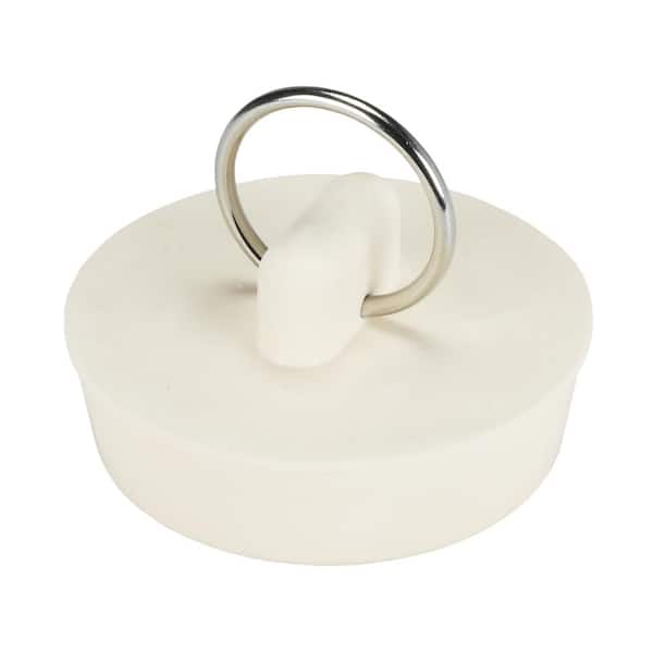 Mainstays Large Pop-up Drain Stopper White for 1.5 Sinks and Tubs, Rubber,  2.5 x 2.5 x 1
