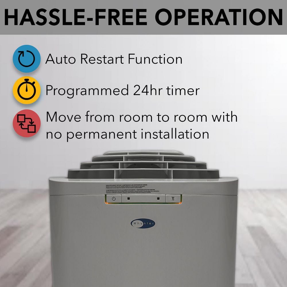 Whynter 13000 BTU Gray Portable Air Conditioner with Heater and Remote