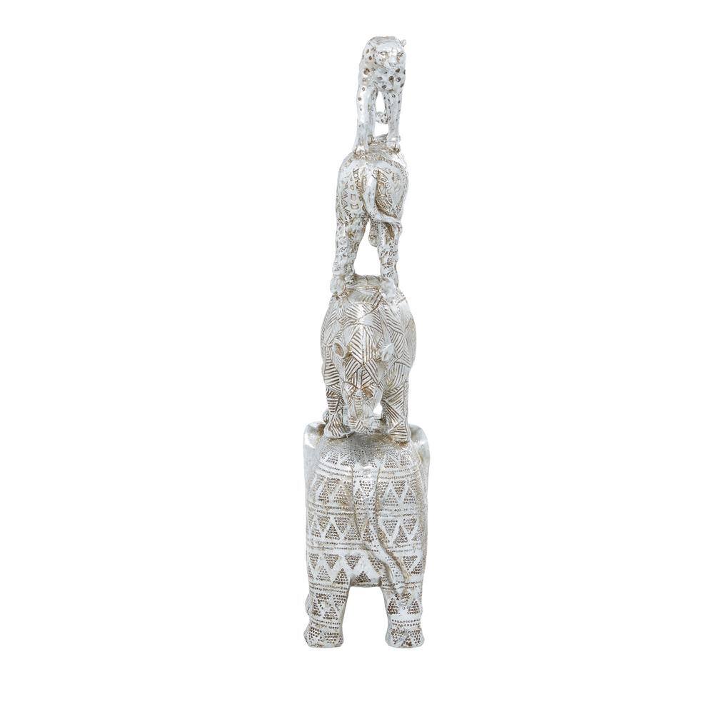Elegant Nickel Finish Elephant Sculpture 10"x20" Art Deco Accent