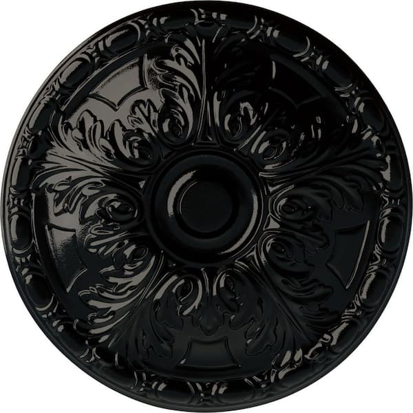 Ekena Millwork 15-3/4 in. x 5/8 in. Granada Urethane Ceiling Medallion (Fits Canopies upto 4-1/4 in.), Black Pearl