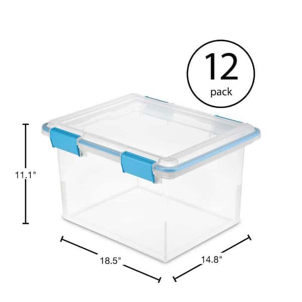 Sterilite 32 qt. Gasket Box Blue Aquarium Set of 4