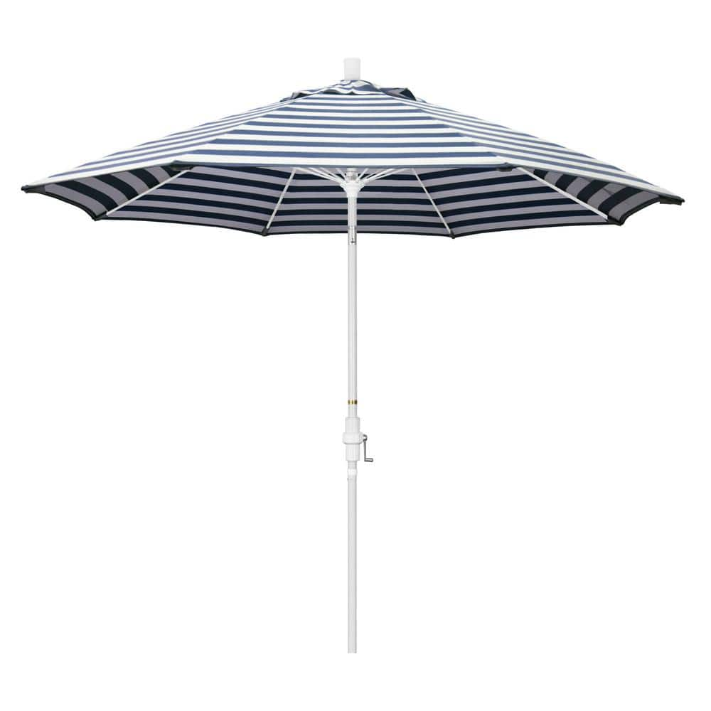 California Umbrella 9 ft. Fiberglass Market Collar Tilt Matted White ...