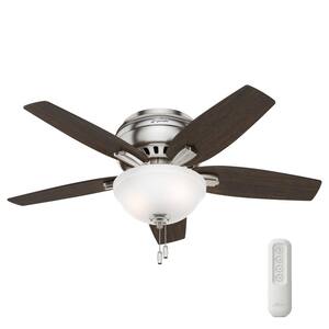 Newsome 42 in. Indoor Low Profile Brushed Nickel Ceiling Fan With LED Light Kit and Remote