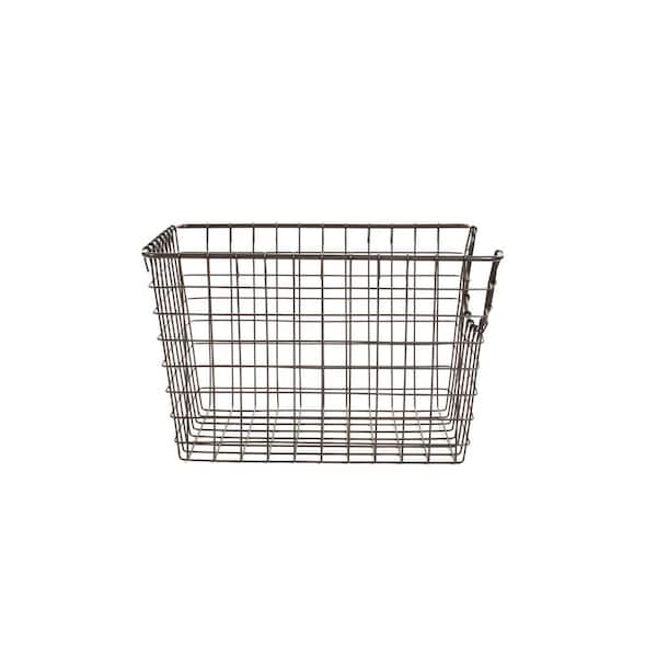 Oceanstar Stackable Metal Wire Storage Basket Set for Pantry, Countertop,  Kitchen or Bathroom - Black (Set of 2) BSM1804 - The Home Depot